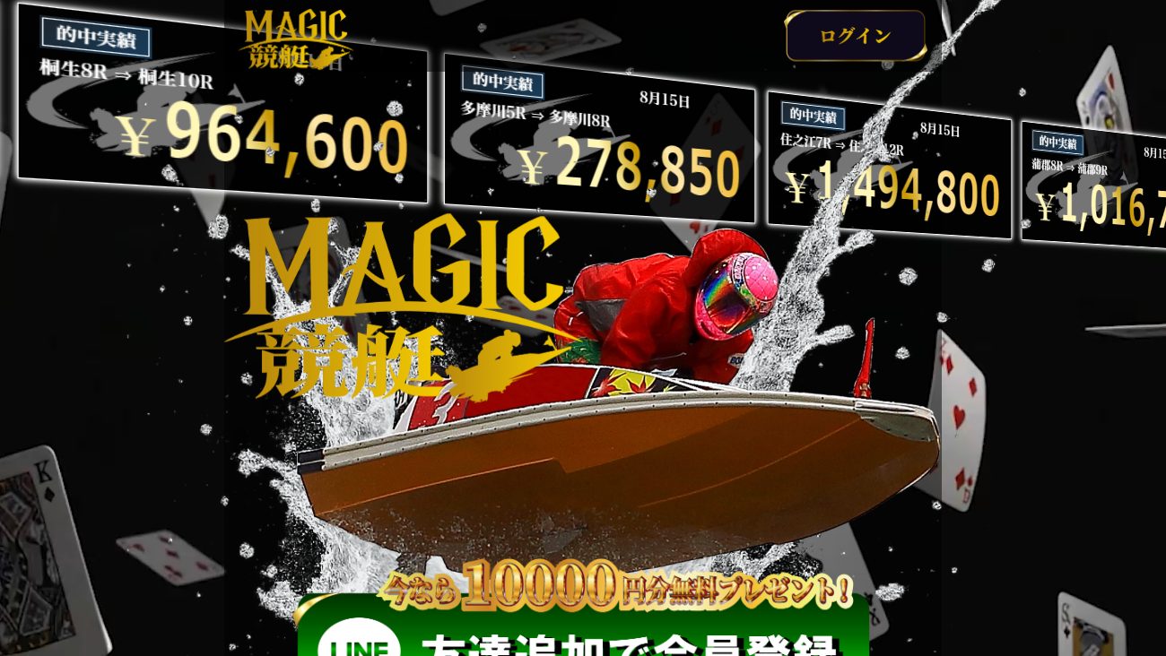 【公式】-Magic競艇-まるでマジックのように的中する競艇予想サイトの公式サイト画面